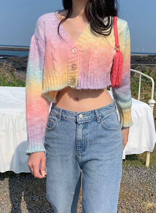 rainbow cropped knit cd