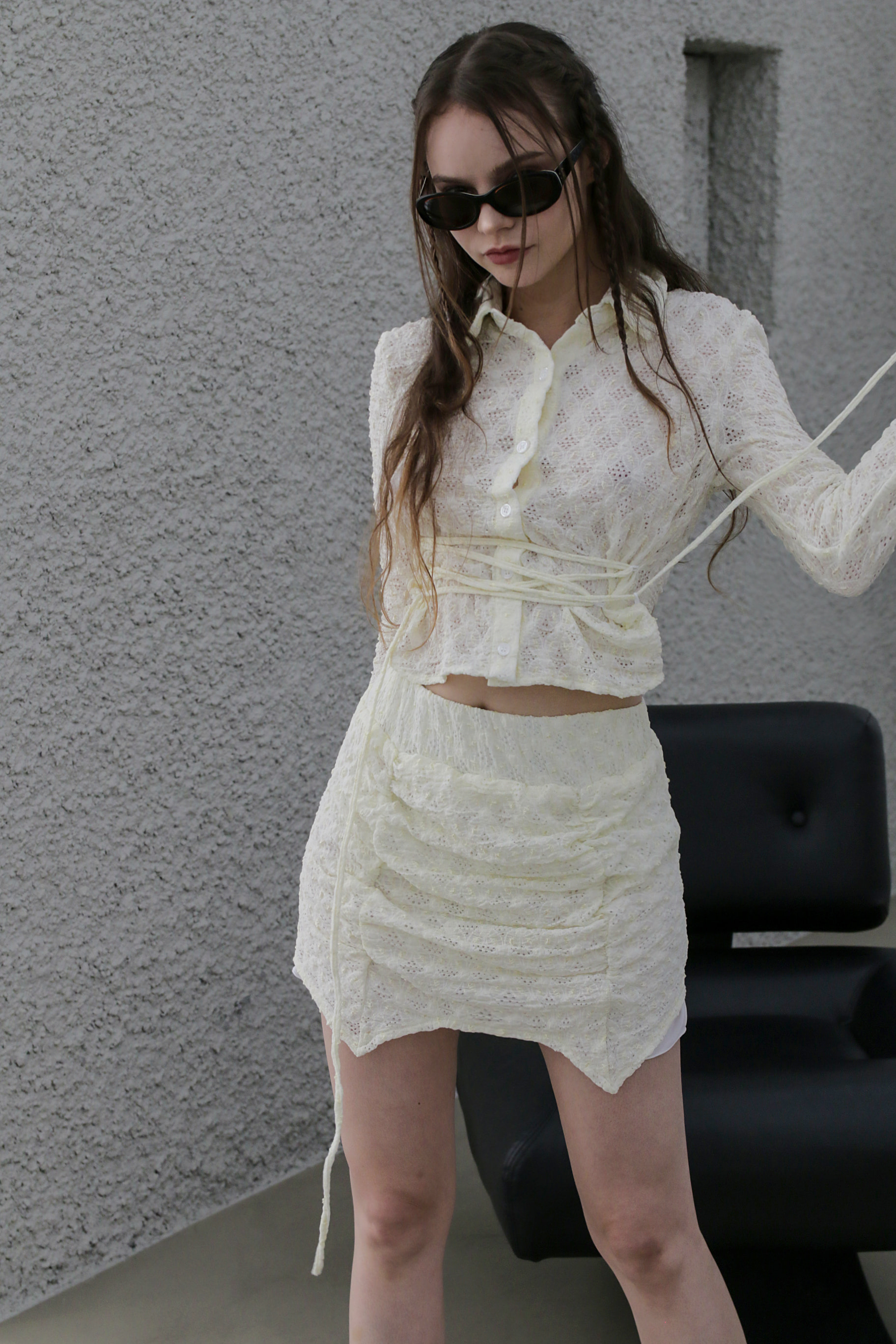 PUNCHING STRING BLOUSE (BUTTER)