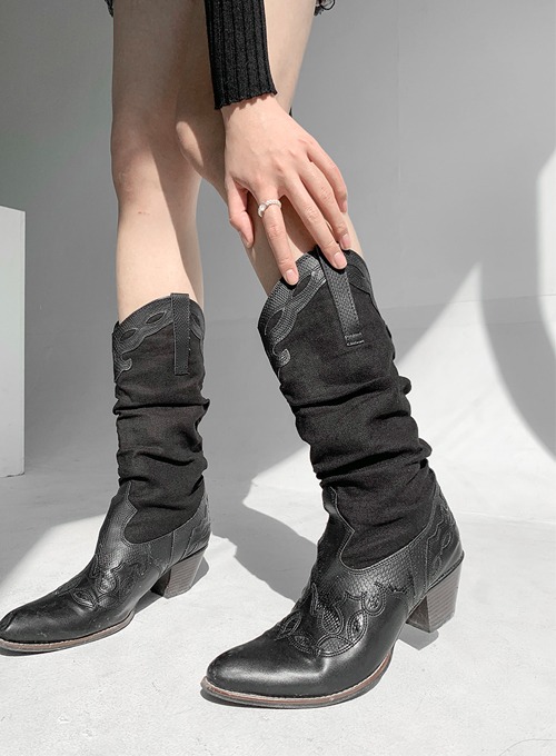 western wrinkle boots (2colors!)