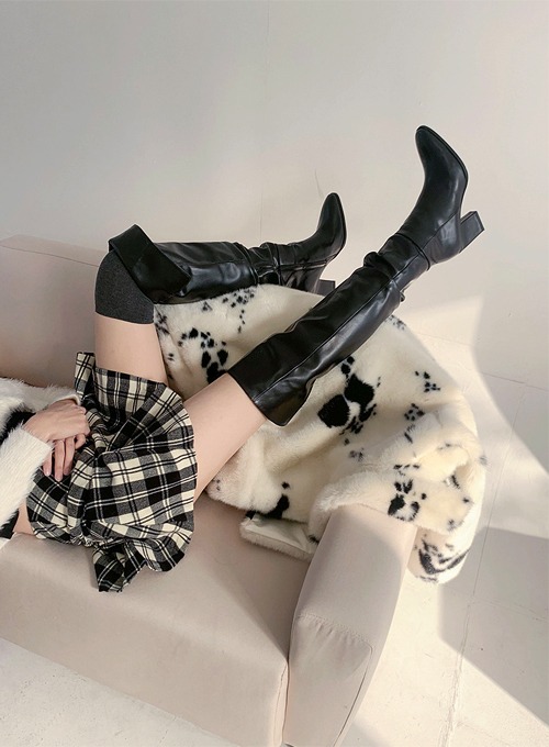 shirring knee high boots (2colors!)