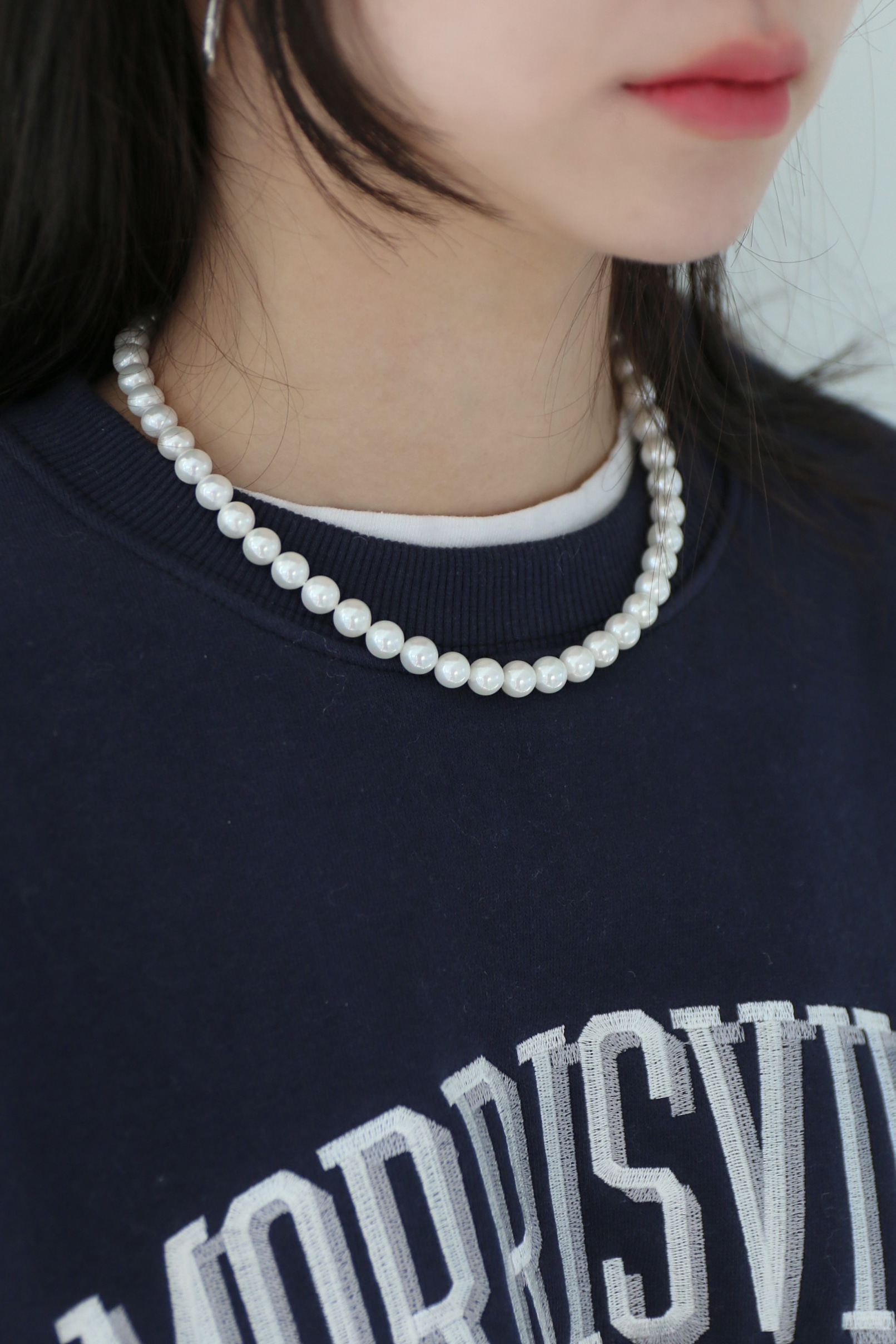 surgical steel pearl necklace