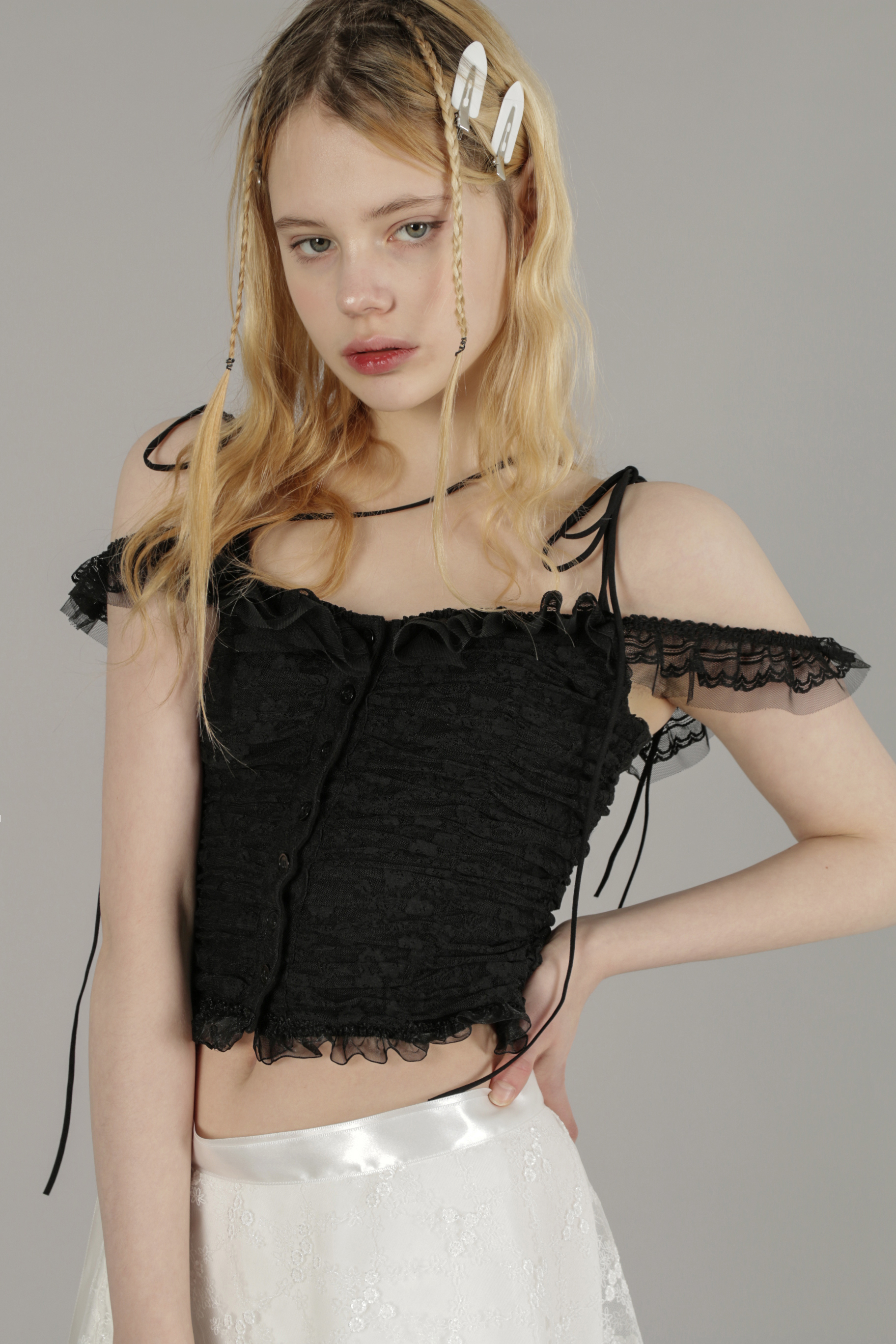 [9th Restock] ANGEL LACE STRING TOP (BK)